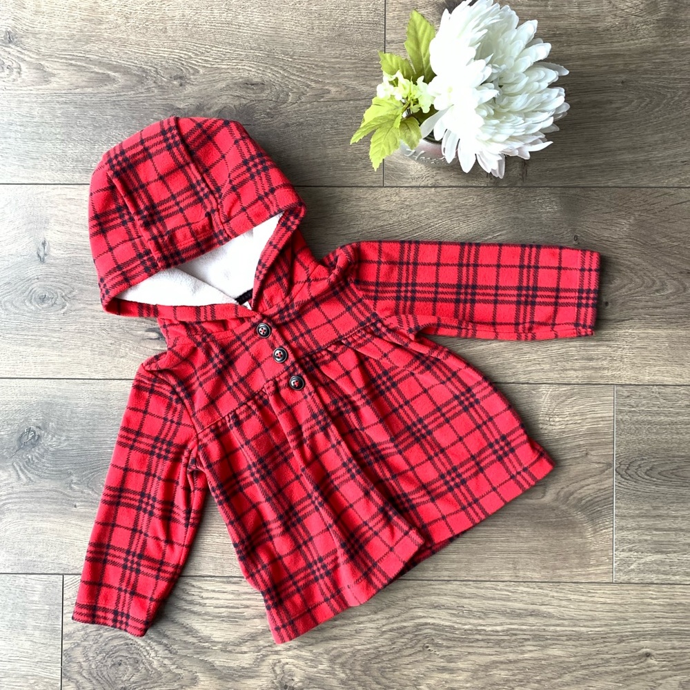 Carter’s Baby Girl Plaid Fleece Jacket (12M)